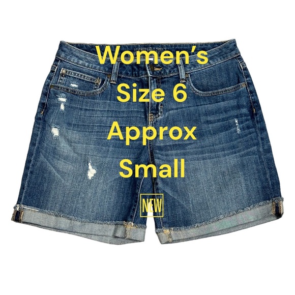 Jennifer Lopez Pants - Women’s Jennifer Lopez 6 Denim Bermuda Shorts Jeans Navy Blue Rolled Hem NWOT